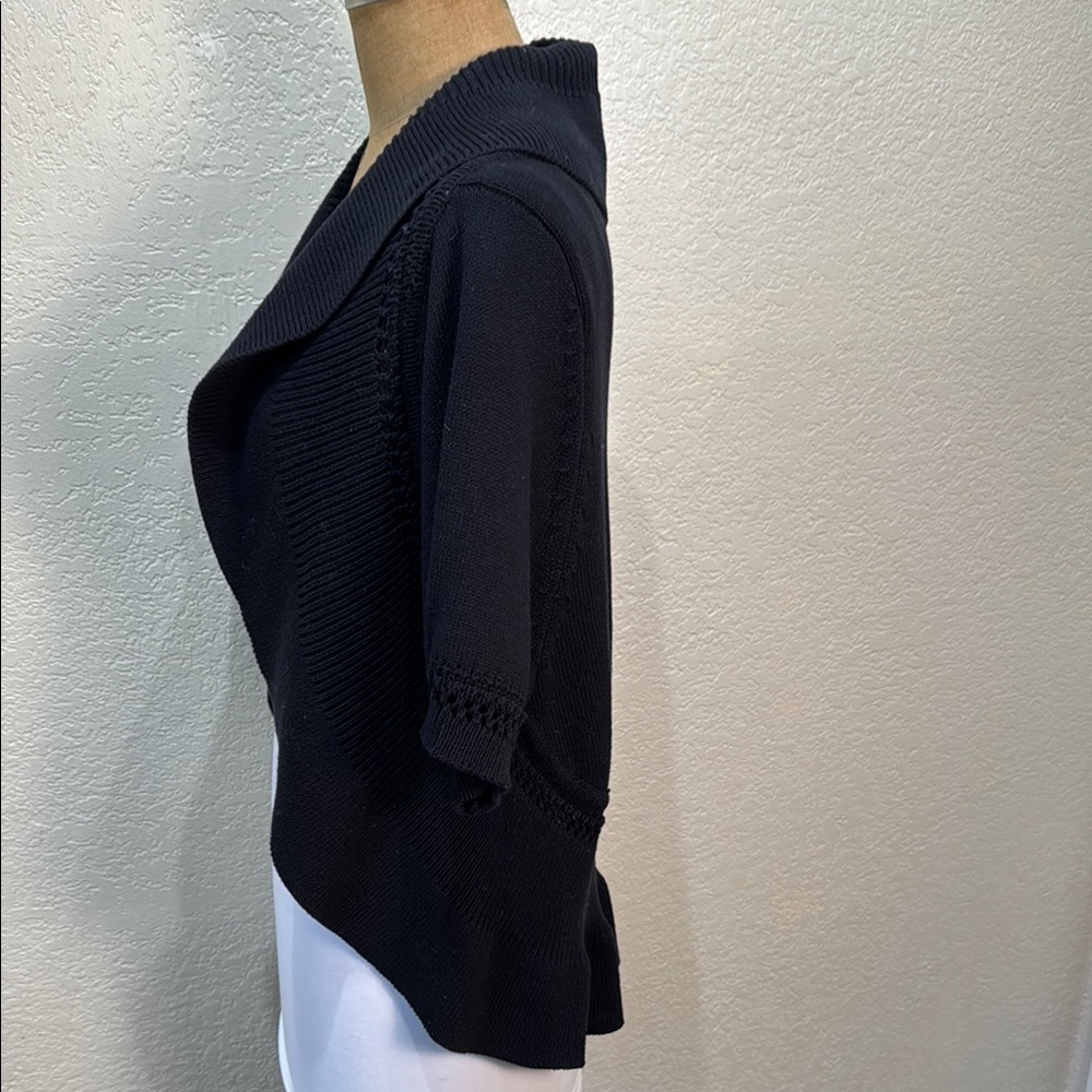 Audrey & Grace Black Women's XL Open Front Knitted Sweater Cardigan - Picture 8 of 10